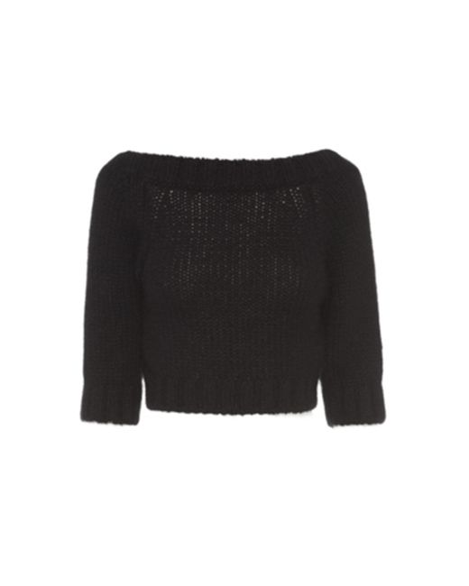 Prada Black Cropped Cashmere Sweater