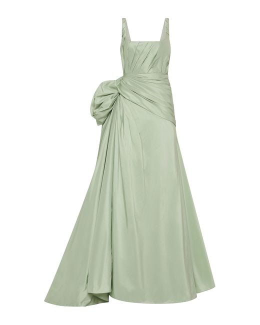 Rachel Gilbert Green Orta Draped Ball Gown