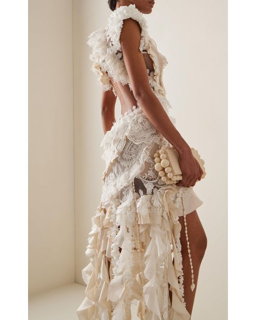 Lace frill cheap dress