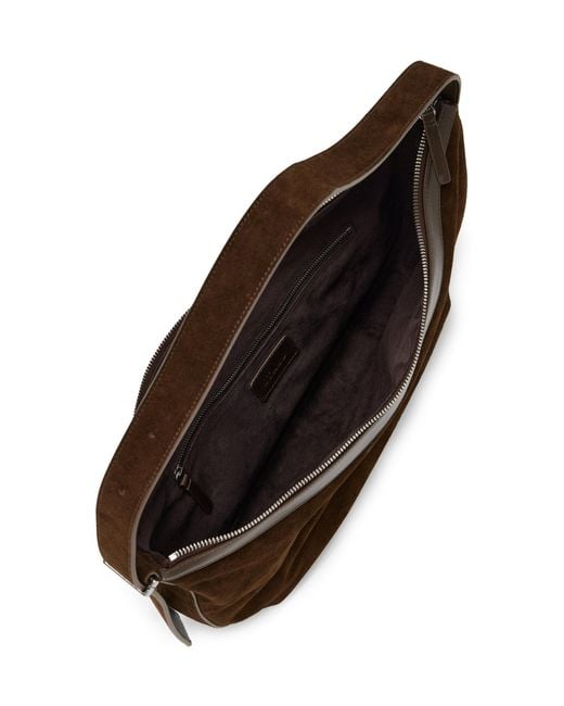 Staud Brown Demy Large Suede Shoulder Bag
