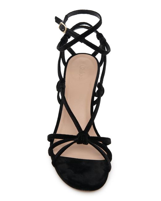 Chloé Black Rebecca Velvet Sandals