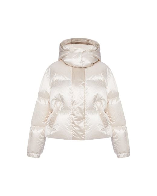 Moncler White Briancon Technical Organza Down Jacket