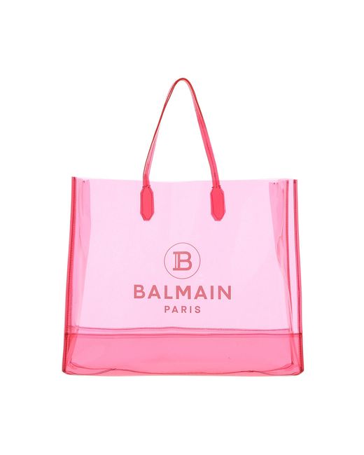 Balmain Pink Pvc Shopping Bag