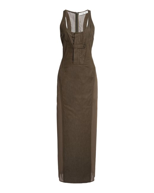 Christopher Esber Natural Cleo Utility Cotton Tank Maxi Dress