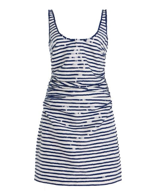 BERNADETTE Blue Exclusive Riviera Gisele Striped Mini Dress