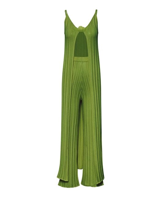 Baobab Green Clarissa Pleated Wide-Leg Pants