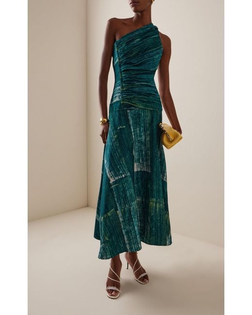 Busayo Green Tiwa One-Shoulder Cotton Maxi Dress
