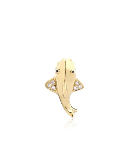 Yvonne Léon Metallic 9k Gold Diamond Single Earring