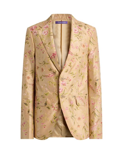 Ralph Lauren Natural Maguire Silk-Shantung Blazer