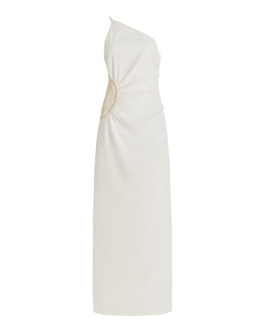 Sir. The Label White Atacama One-shoulder Linen-blend Dress