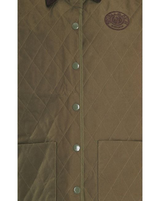 Sporty & Rich Green Connecticut Crest Quilted-cotton Jacket