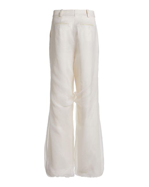 Christopher Esber White Iconica Silk Wide-leg Pants
