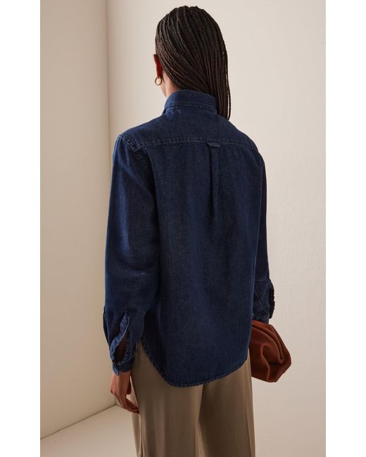 With Nothing Underneath Blue Exclusive The Classic Denim Shirt