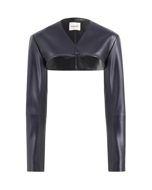 Khaite Black Onno Plonge Leather Jacket