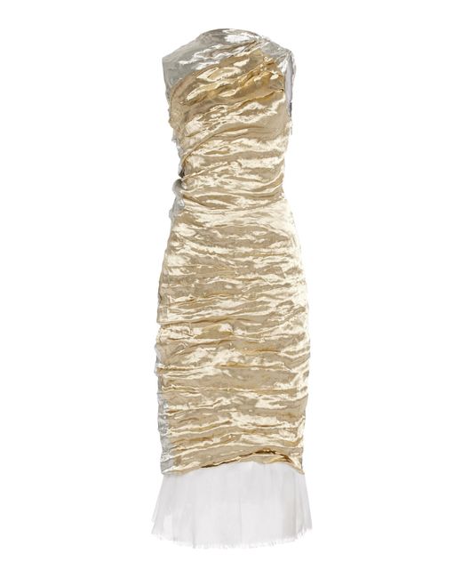 Proenza Schouler Metallic Crushed Metal Dress