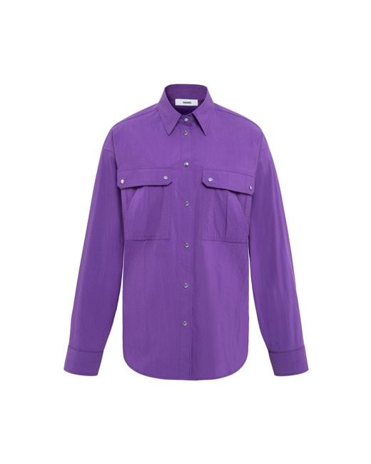 Siedres Purple Nikki Cotton-Blend Shirt