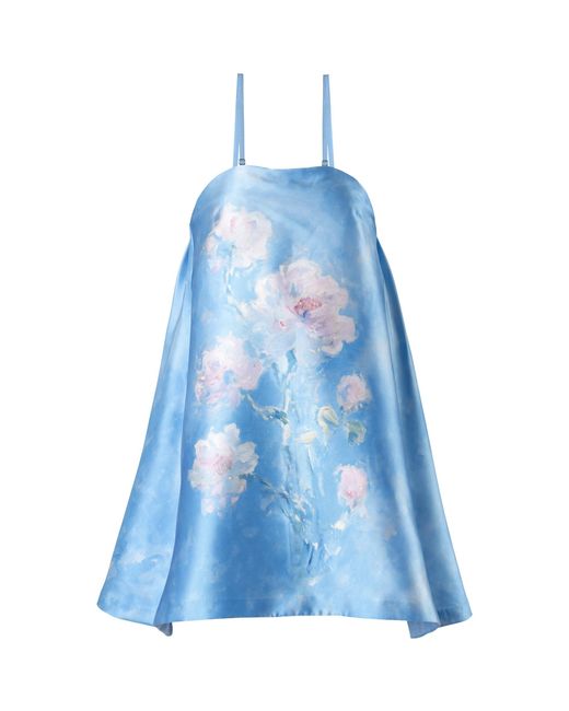 La Fuori Blue Azure Blossom Mini Dress