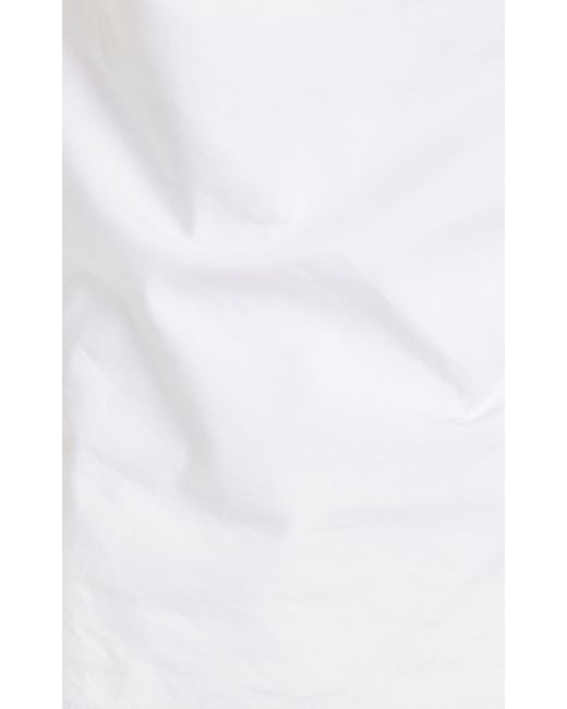 Rosie Assoulin White Can't Bare It Off-the-shoulder Cotton Top