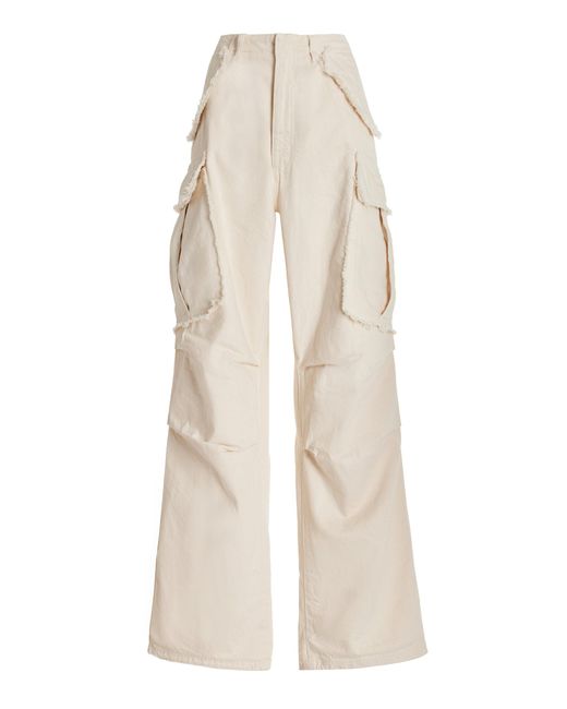 DARKPARK White Vivi Cotton Wide-leg Cargo Pants