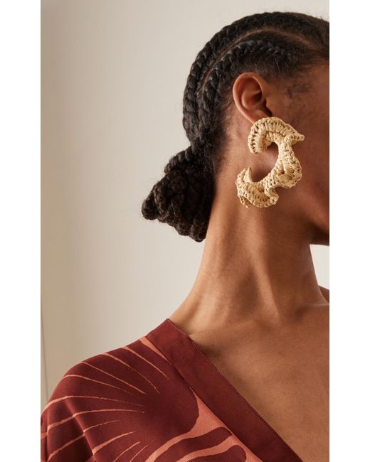 Johanna Ortiz White Dance Elements Crocheted Palm Earrings for men