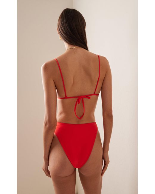 JADE Swim Red Incline High-cut Bikini Bottom