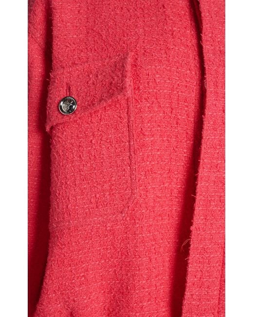 Giambattista Valli Red Relaxed Bouclé Jacket