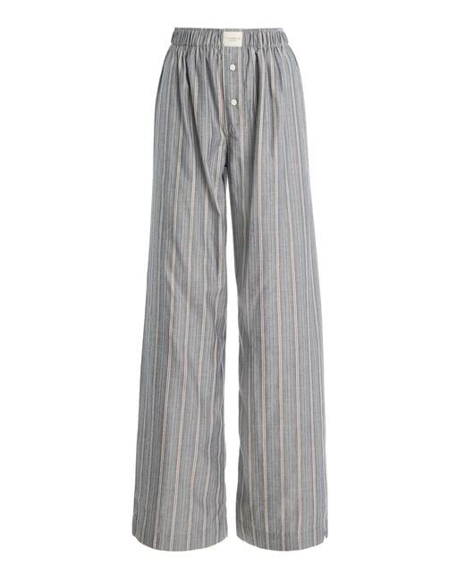 Comme Si Gray La Boxer Alta Cotton-Flannel Pants