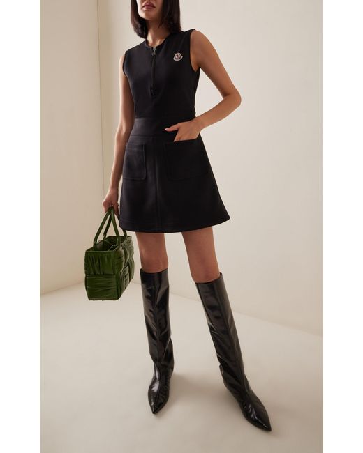 Moncler Black Cotton-blend Mini Dress