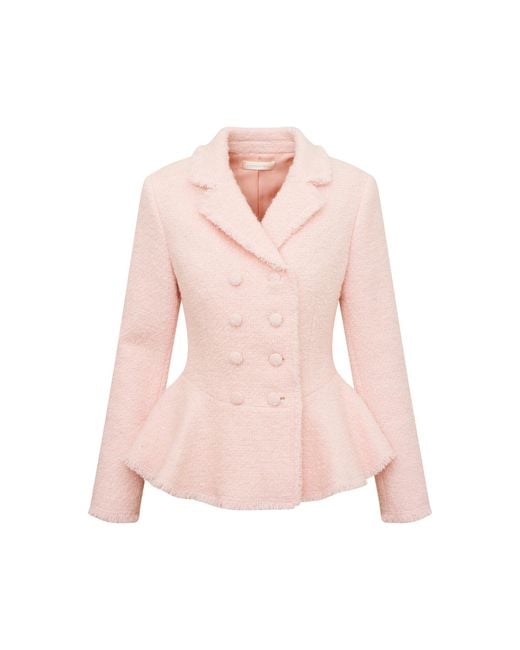 LoveShackFancy Pink Morrow Tailored Tweed Jacket