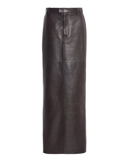 Bottega Veneta Brown Leather Column Maxi Skirt
