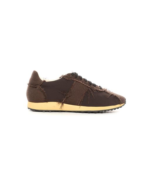 The Row Brown Mica Wool; Linen; And Nylon Sneakers
