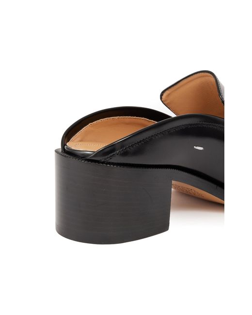 Maison Margiela Black Tabi City Leather Loafer Mules