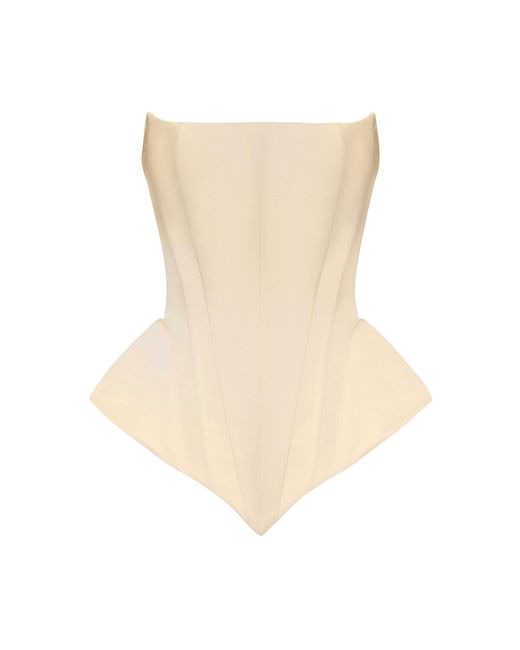 BALYKINA White Eva Satin Corset Top