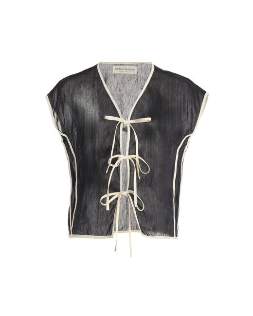 All That Remains Black Ana Tie-detailed Silk Vest Top