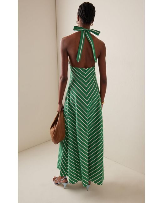 green emerald velvet dress Staud Albee Dress
