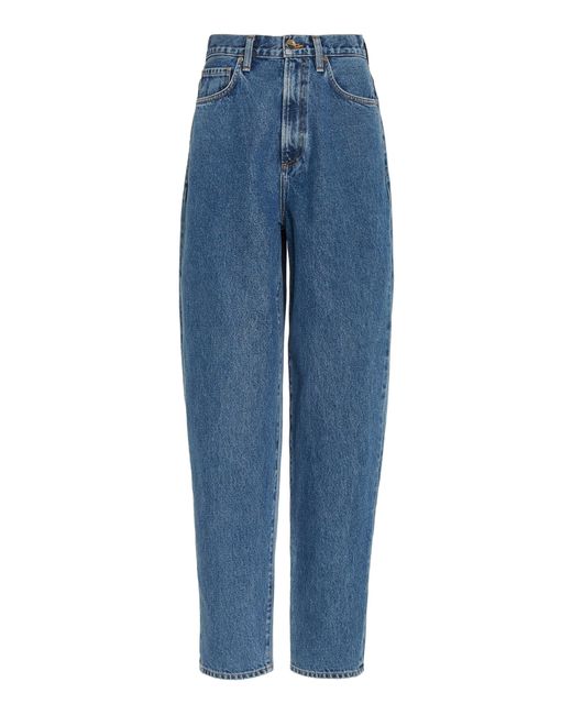 Goldsign Blue The Nara Rigid High-rise Tapered-leg Jeans
