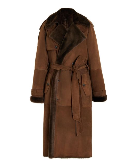 The Mannei Brown Soria Shearling Coat
