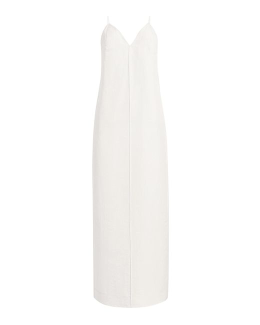 Khaite White Tulula Silk-Cotton Poplin Maxi Dress
