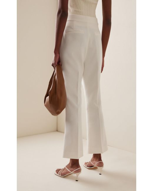FAVORITE DAUGHTER White Exclusive Phoebe Twill Cropped Flared-leg Pants