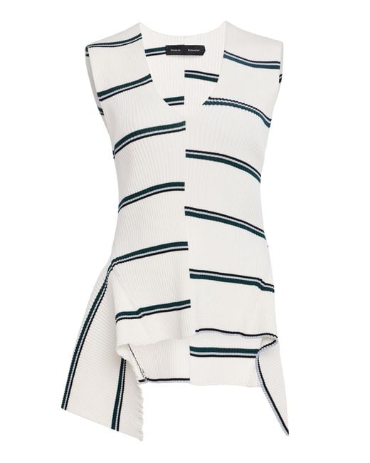 Proenza Schouler White Eugenie Ribbed Knit Tank Top