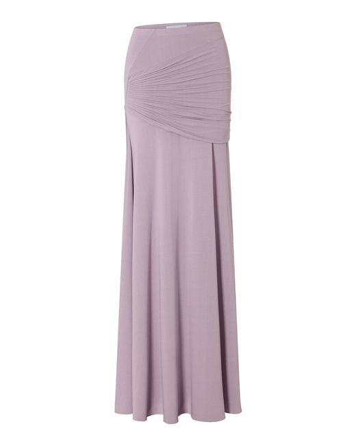 Rabanne Purple Ruched Maxi Skirt