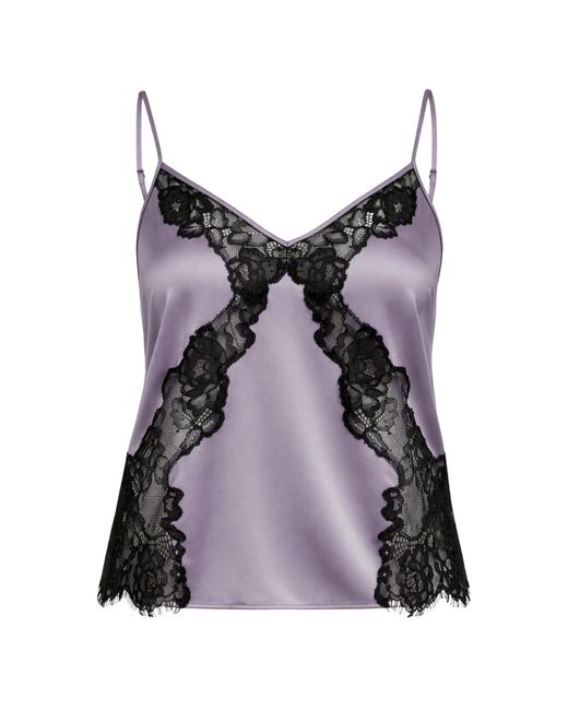 Fleur du Mal Brown Juliette Silk-Lace Cami