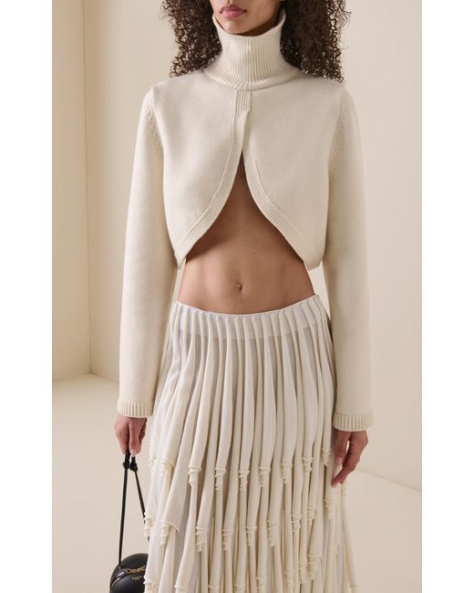 Alaïa Natural Cut-Out Cashmere-Blend Jumper