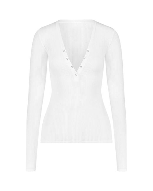 NEGATIVE White Whipped Henley Top
