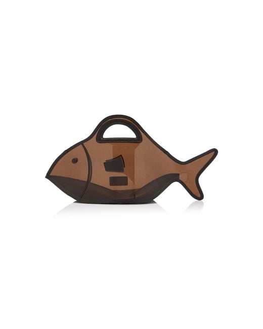 Staud Brown Cleo Pvc Fish Tote