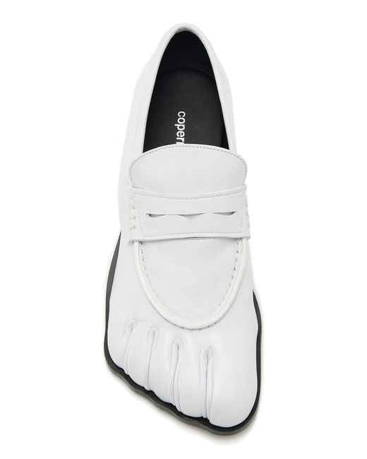 Coperni White Five-Toe Leather Loafers