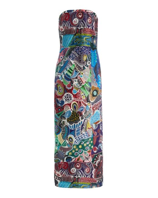 Heirlome Blue Exclusive Arnulfo Vasquez Linen-Silk Maxi Dress