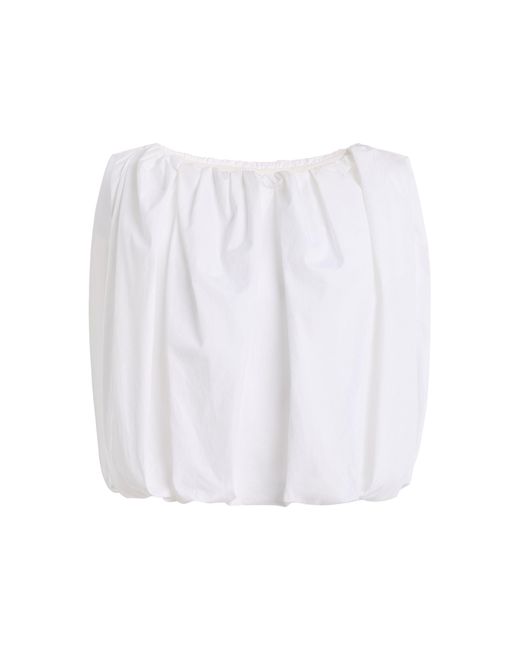 Co. White Bubble Tton Poplin Top