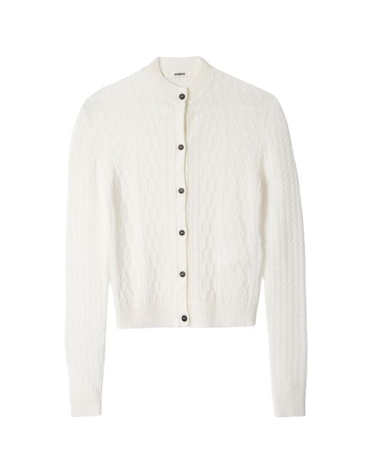 Jacquemus White The Treccia Knit Wool-Blend Cardigan