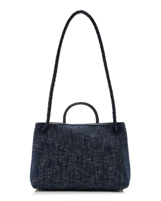 Bottega Veneta Blue Medium Andiamo Denim-Boucle Shoulder Bag